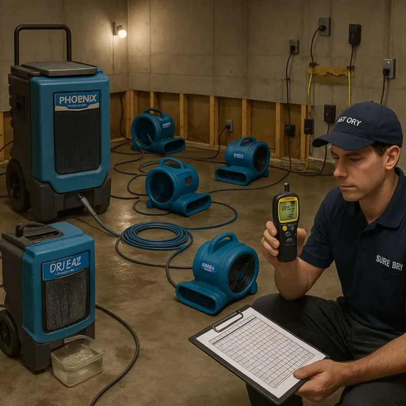 Structural Drying and Dehumidification process in Eagar, AZ